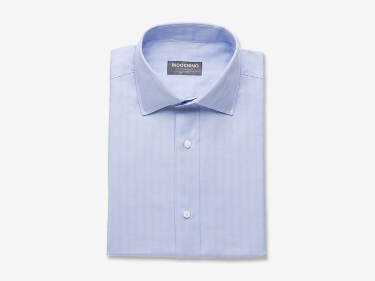 Blue Herringbone Shirt 1